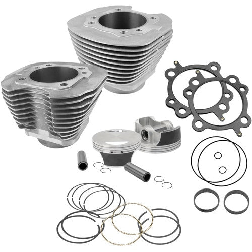 S&S Cycle 97" CI Big Bore Cylinder Kit Silver 9.7:1 Compression 99-06 Harley