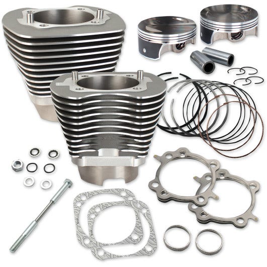 S&S Wrinkle Black 117" Big Bore Cylinder Kit for Harley Twin Cam 07-15 | 910-0221