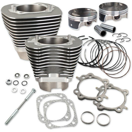 S&S Wrinkle Black 117" Big Bore Cylinder Kit for Harley Twin Cam 07-15 | 910-0221