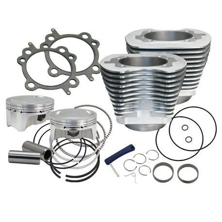 S&S Cycle 4" Sidewinder 100" Big Bore Kit '99-'06 HD® Big Twin Cam Silver | 910-0642 / 910-0596