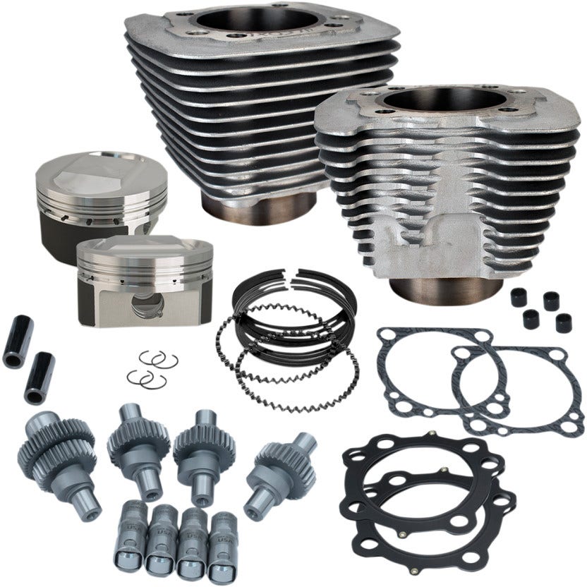 S&S Cycle Silver Powder Coat 1200cc To 1250cc Hooligan Big Bore Kit XL 00-19