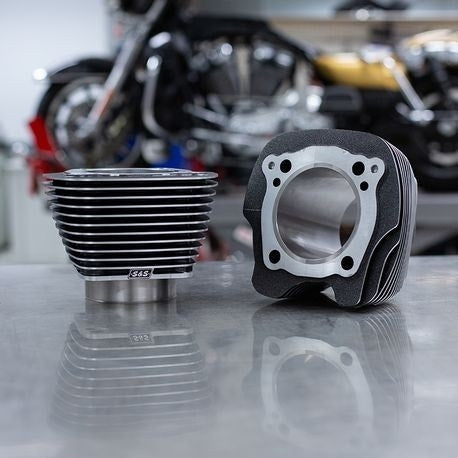 Buy S&S 910-0739 Black w/ Highlight Fins 4 1/4" Bore Cylinders M8 Harley Harley power gain engine mod davidson softail dyna touring sportster from Eastern Performance Cycles. Great prices and free shipping!