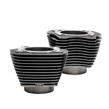 Buy S&S 910-0739 Black w/ Highlight Fins 4 1/4" Bore Cylinders M8 Harley Harley power gain engine mod davidson softail dyna touring sportster from Eastern Performance Cycles. Great prices and free shipping!
