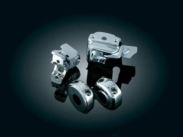 Kuryakyn 1740 Chrome Brake & Clutch Control Dress-Up Cover Kit Harley 08-13 FLH/FLT