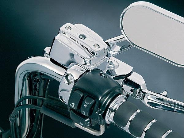 Kuryakyn Chrome Brake Clutch Control Handlebar Dress-Up Cover Kit Harley Single Disc