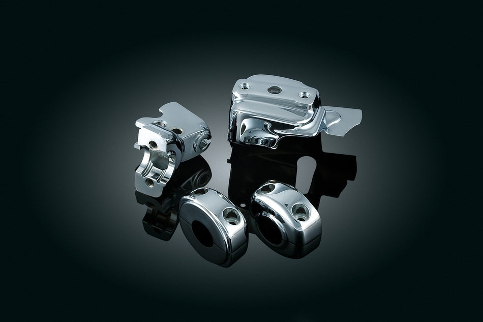 Kuryakyn 9119 Chrome Brake Clutch Control Dress-Up Cover Kit Harley Dual Disc 96-17