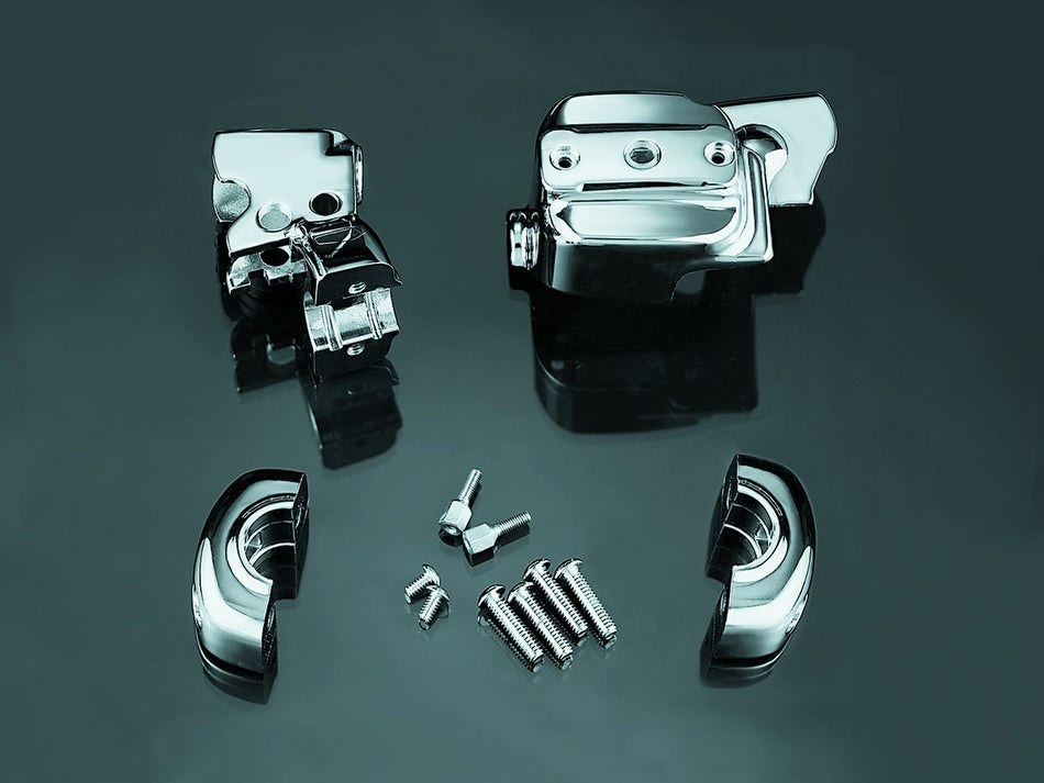 Kuryakyn 9119 Chrome Brake Clutch Control Dress-Up Cover Kit Harley Dual Disc 96-17
