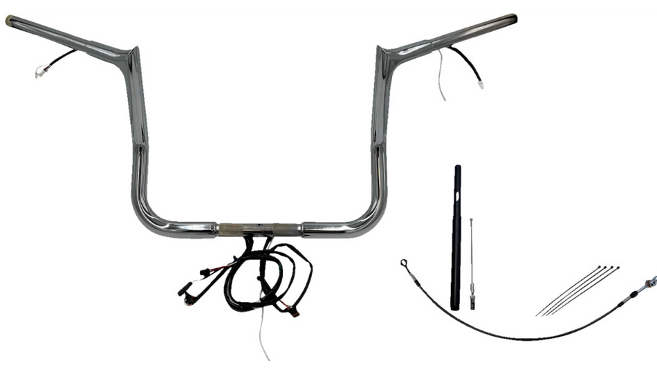 FBI Pointed Top Plug n Play EZ 1-1/4" Handlebar Kit Harley 21-23 FLH/T