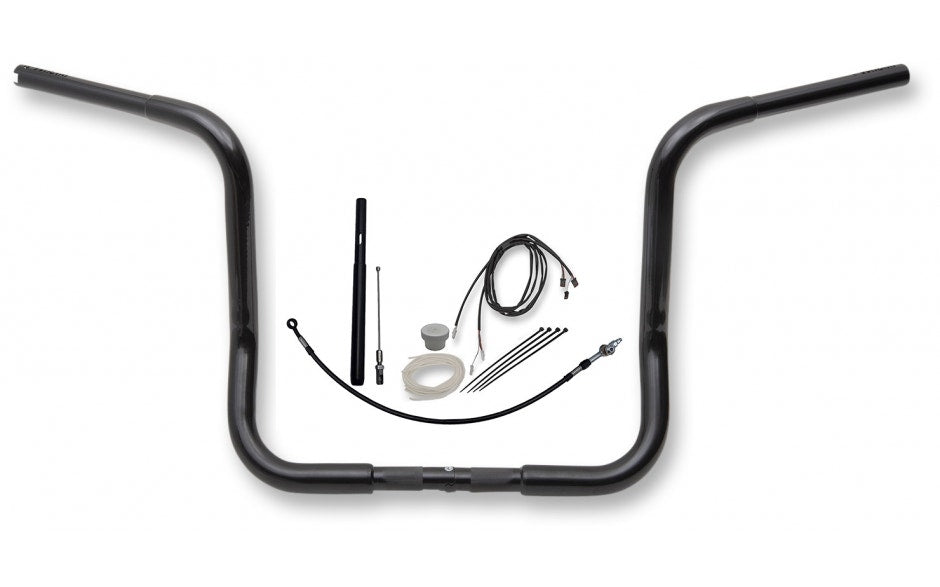 FBI Fat Baggers Black 14" EZ Install Round Handlebar Pckg Harley FLH 21-22