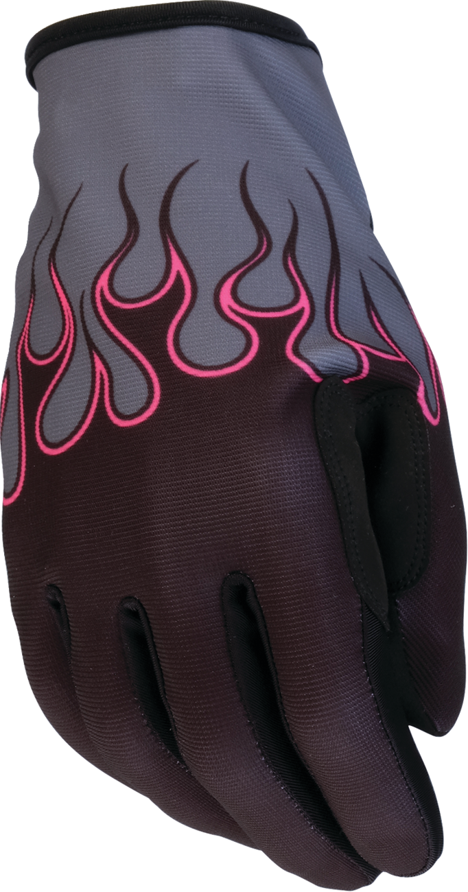 Z1R Womens Flame Motorcycle Gloves - Pink