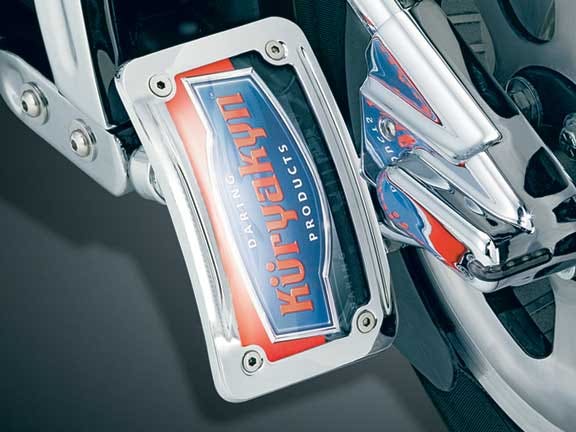 Kuryakyn 9251 Chrome Lighted Curved Vertical Side Mount (ea) Harley & Metric