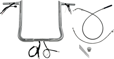 FBI 1-1/4" EZ Pointed Top Pre-Wired Bars for 24-25 FLHX, 25 FLHXU, 23-25 FLHXSE - Chrome / 16"