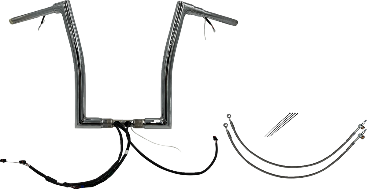 FBI Fat Baggers Wired 1-1/2" Flat Top Handlebar Kits for FLTR '15 - Chrome / 16"