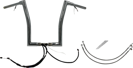 FBI Fat Baggers Wired 1-1/2" Flat Top Handlebar Kits for FLTR '15 - Chrome / 16"