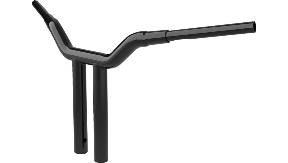 LA Choppers 1 1/2" Gloss Black Kage Fighter T-Bars 14" Rise for Harley