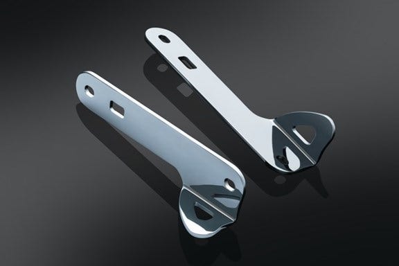 Kuryakyn Chrome Teardrop Tie-Down Brackets for Harley Batwing Models '14-'17
