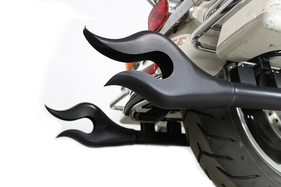 V-Twin 30-1436 Black 36" Flame Exhaust Pipe Extension Slip-On Harley FLT 95-16