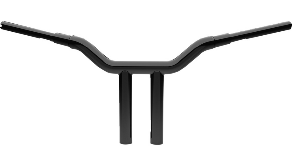 LA Choppers 1 1/2" Gloss Black Kage Fighter T-Bars 12" Rise for Harley