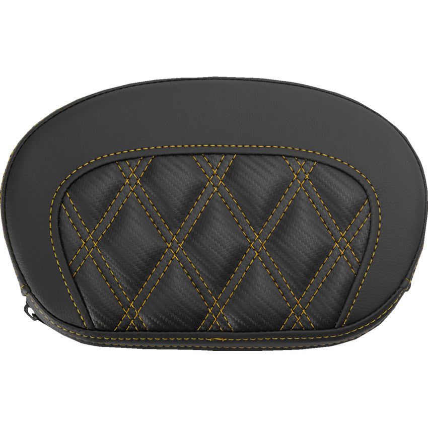 Saddlemen Mini Contour Sissy Bar Pad, Carbon Fiber Lattice Stitch, Harley-Davidson