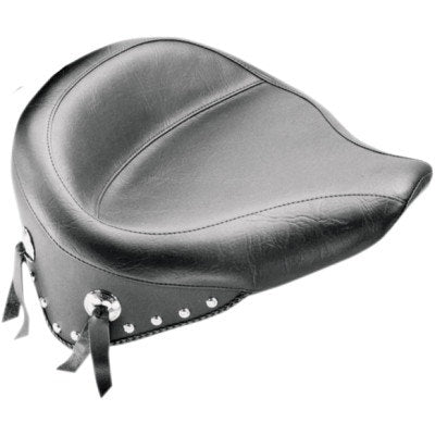 Mustang 76179 Seat Wide Chrome Studded Solo Seat Harley Softail 08-15 FLSTC FLSTS