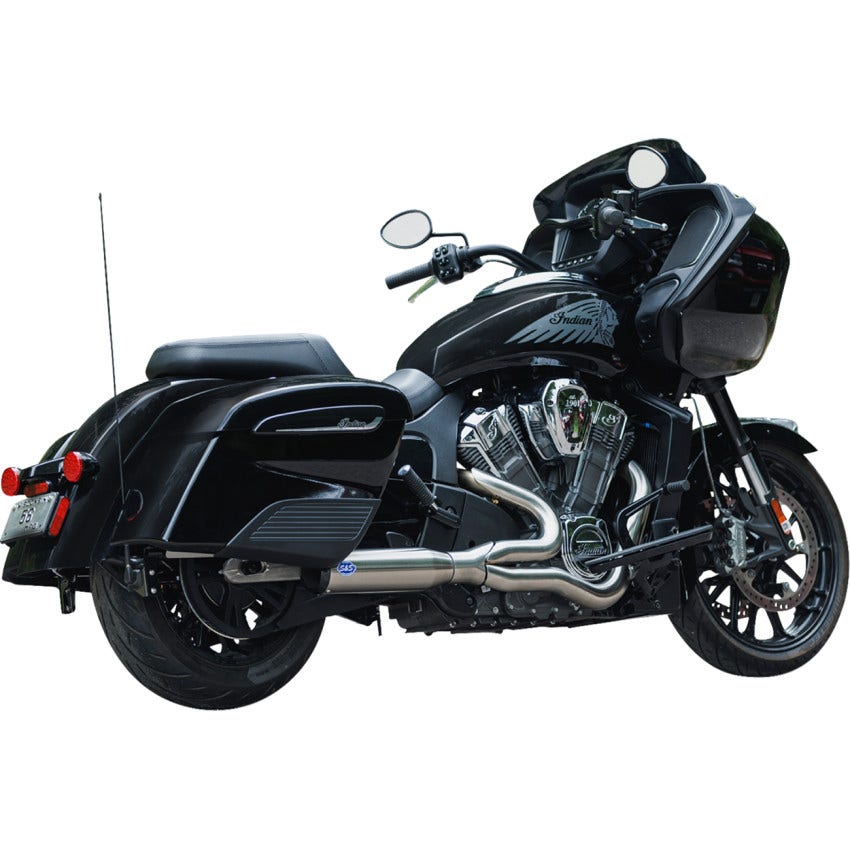S&S Qualifier 2-Into-1 Steel Race Only Exhaust System 4 Harley 19-23 Challenger