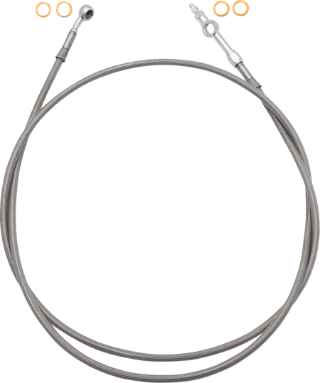 FBI Fat Baggers EZ Install Brake Line for 2008-2026 Harley-Davidson Touring - FLTR '08-'13 / FLHR '08-'13 / Stainless Steel Braid / 66"