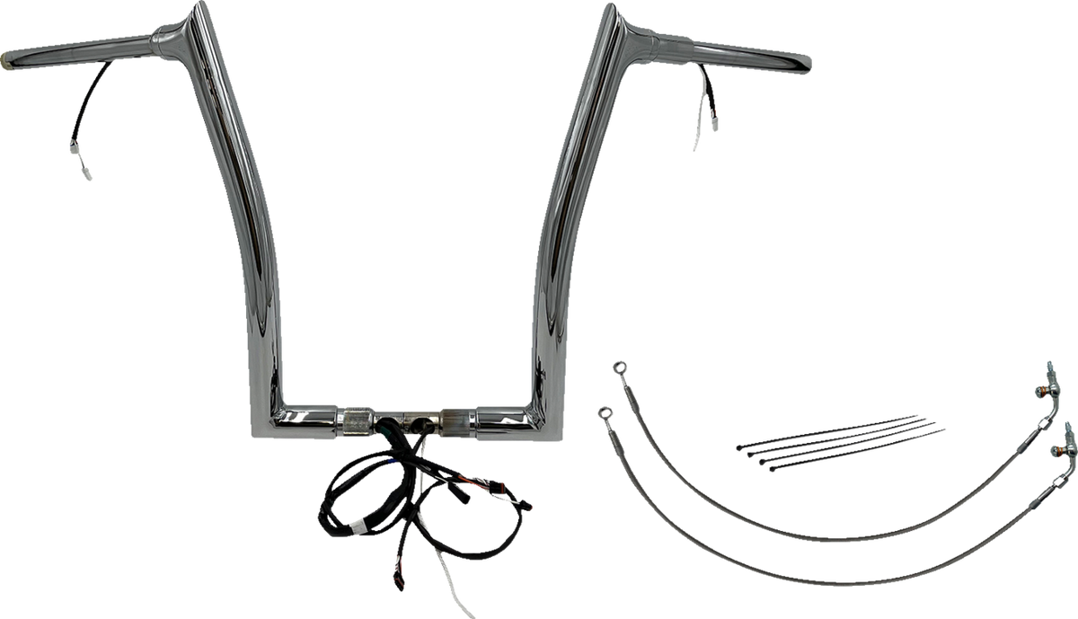 FBI Fat Baggers Wired 1-1/2" Pointed Top Handlebar Kits for FLTR '15 - Chrome / 16"