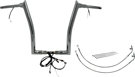 FBI Fat Baggers Wired 1-1/2" Pointed Top Handlebar Kits for FLTR '15 - Chrome / 16"