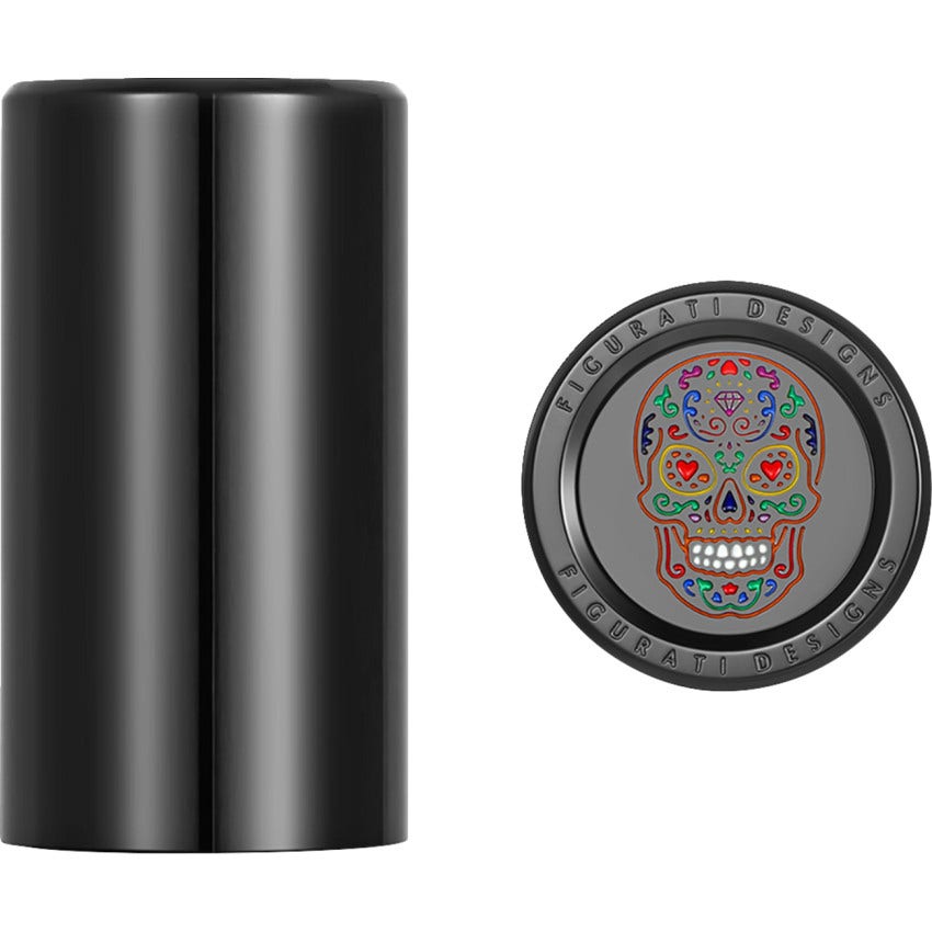 Figurati Designs Long Black W/ Sugar Skull 4 Harley 25.2MM x 45MM