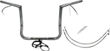 FBI Fat Baggers Wired 1-1/4" Flat Top Handlebar Kits for 14-15 FLHT/FLHX & Trike - Chrome / 14"