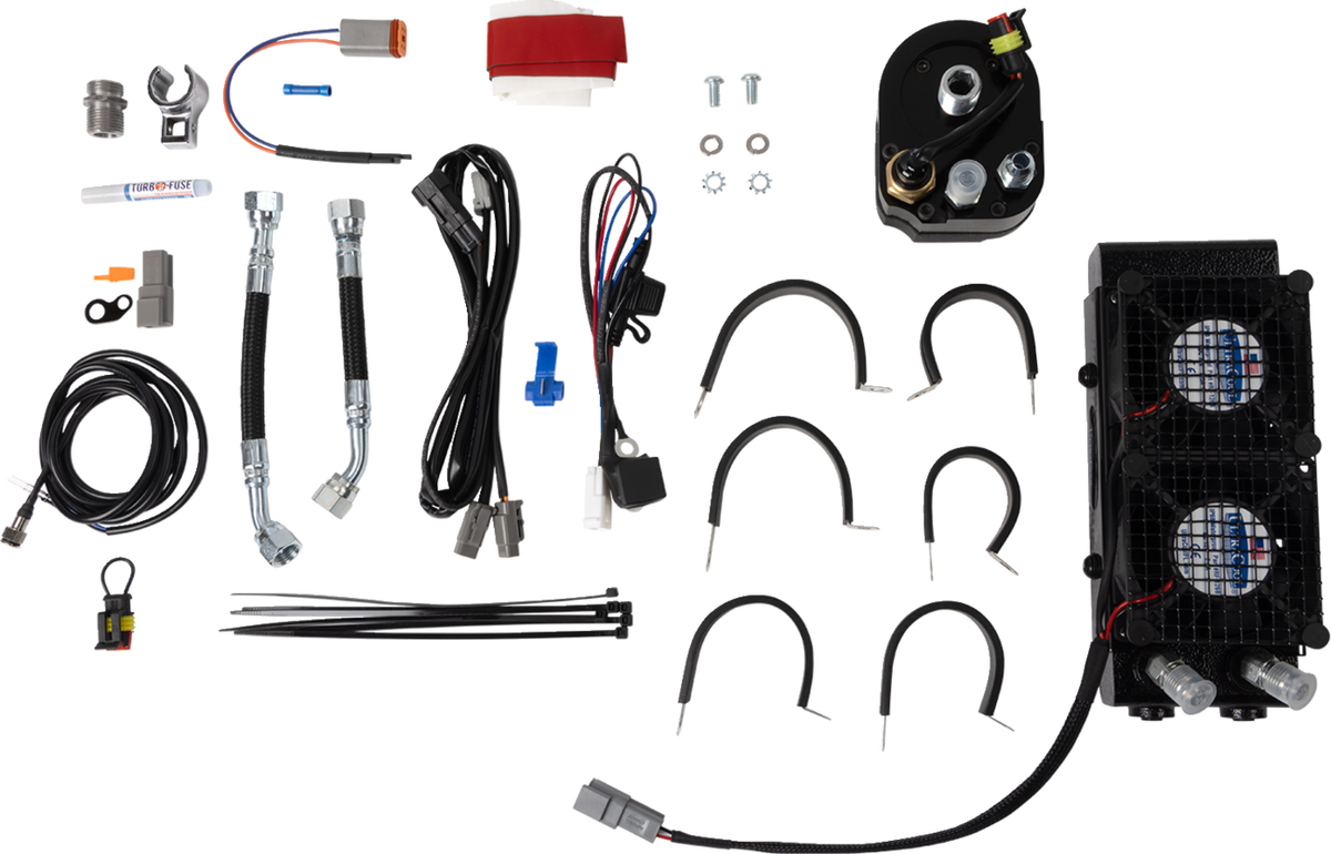 UltraCool SMT-4NSS Naked Oil Cooler Kit for 1999-2016 Harley-Davidson Touring & Trike - Naked Black
