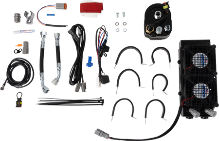 UltraCool SMT-4NSS Naked Oil Cooler Kit for 1999-2016 Harley-Davidson Touring & Trike - Naked Black