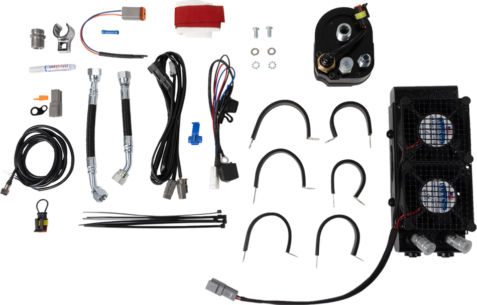 UltraCool SMT-4NSS Naked Oil Cooler Kit for 1999-2016 Harley-Davidson Touring & Trike - Naked Black