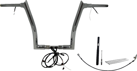 FBI Fat Baggers Wired 1-1/2" Pointed Top Handlebar Kits for FLTR '21-'25 - Chrome / 14"
