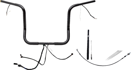 FBI Wired 1-1/4" Round Top Handlebar Kits for 21-23 FLHT/FLHX/FLHXST & Trike - Black / 14"