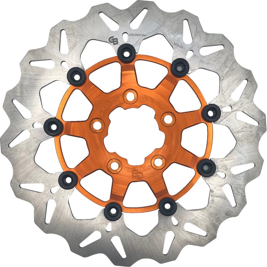 Galfer Wave 11.5" Full Floating Front Brake Rotor W/Orange Carrier 4 Harley 00-17