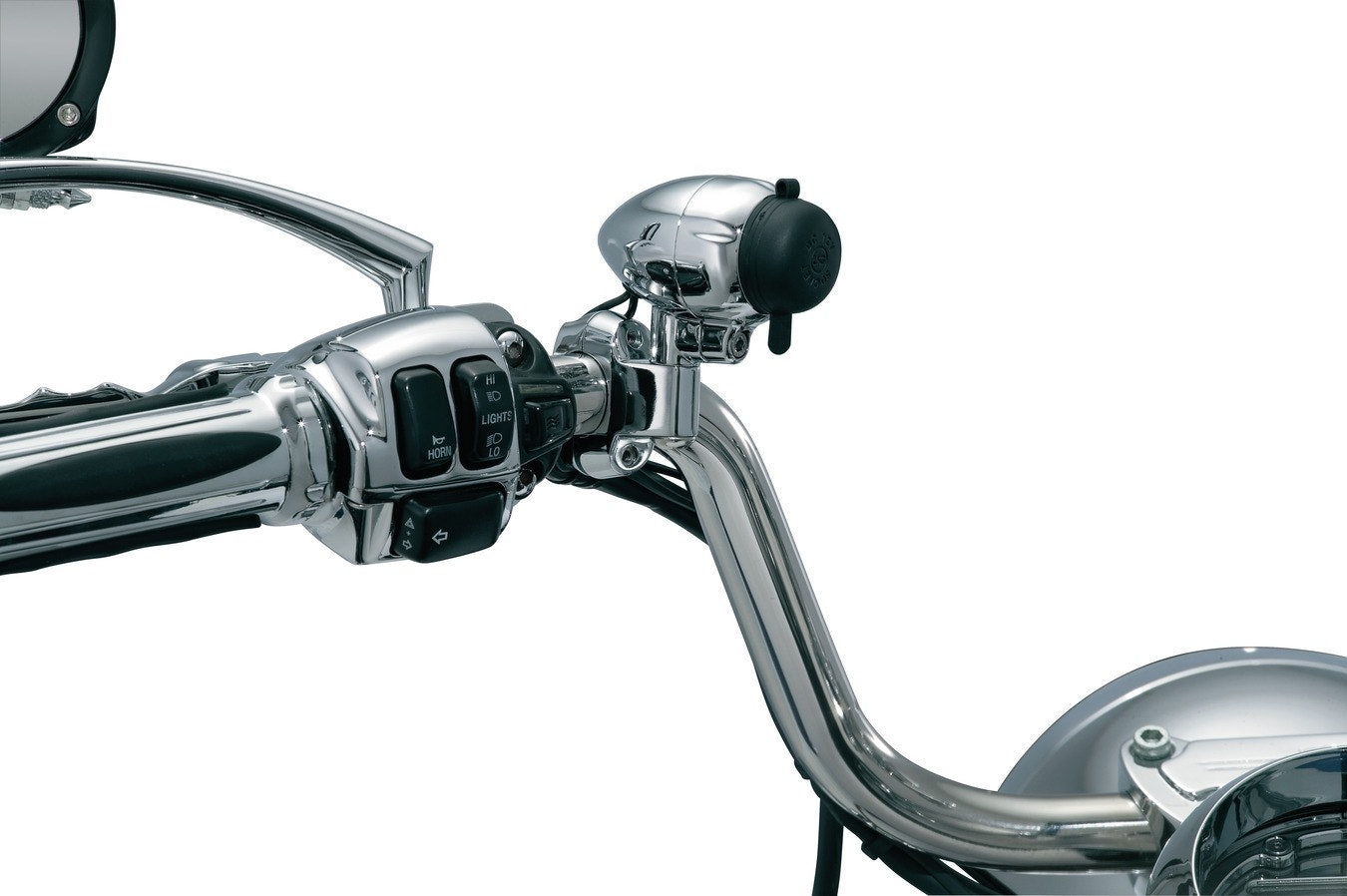 Kuryakyn 1476 Chrome 1-1/4" Handlebar Mounted Electrical Power Point