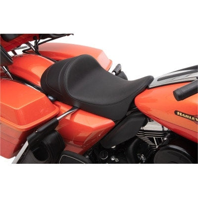Drag EZ-On Predator Forward Low Solo Seat Black Vinyl Harley FLH/T 08-Up