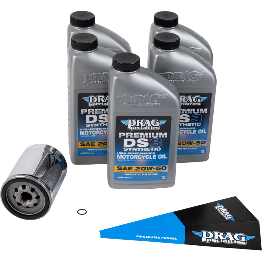Drag Specialties Full Synthetic Oil Change Kit 20W50 for Harley Davidson M8