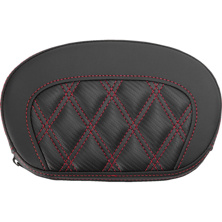 Saddlemen Mini Contour Sissy Bar Pad, Carbon Fiber Lattice Stitch, Harley-Davidson