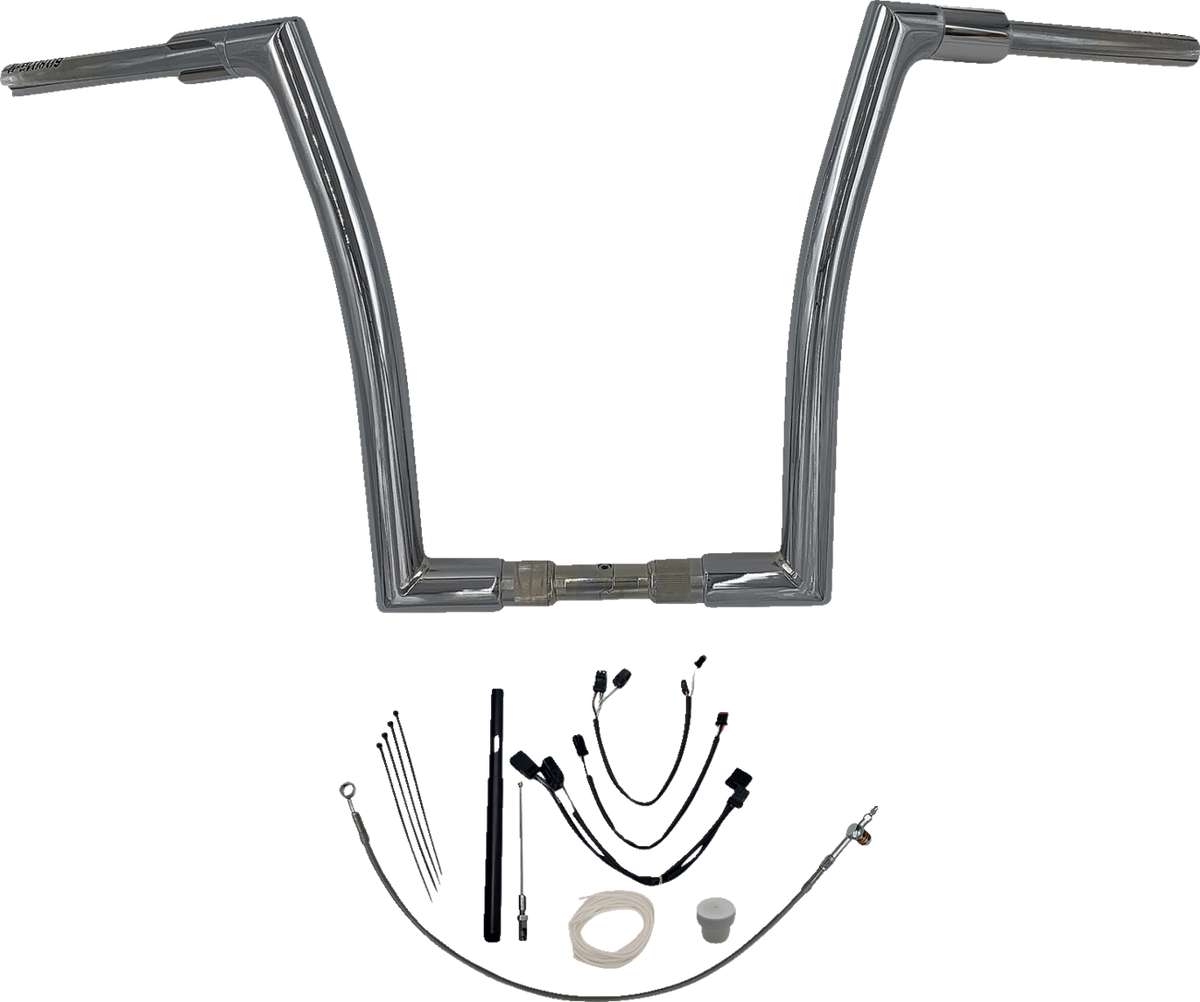 FBI Fat Baggers 1-1/2" EZ Flat Top Handlebar Kits for FLHR '21-'25 - Chrome / 16"