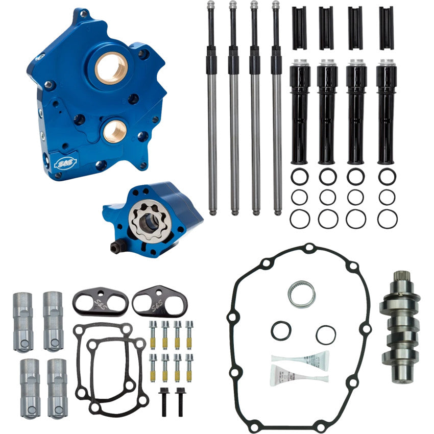 S&S Cycle 310-1433 Cam Chest - Water Cooled - HPT560 - Black Pushrod Tubes - VVT M8
