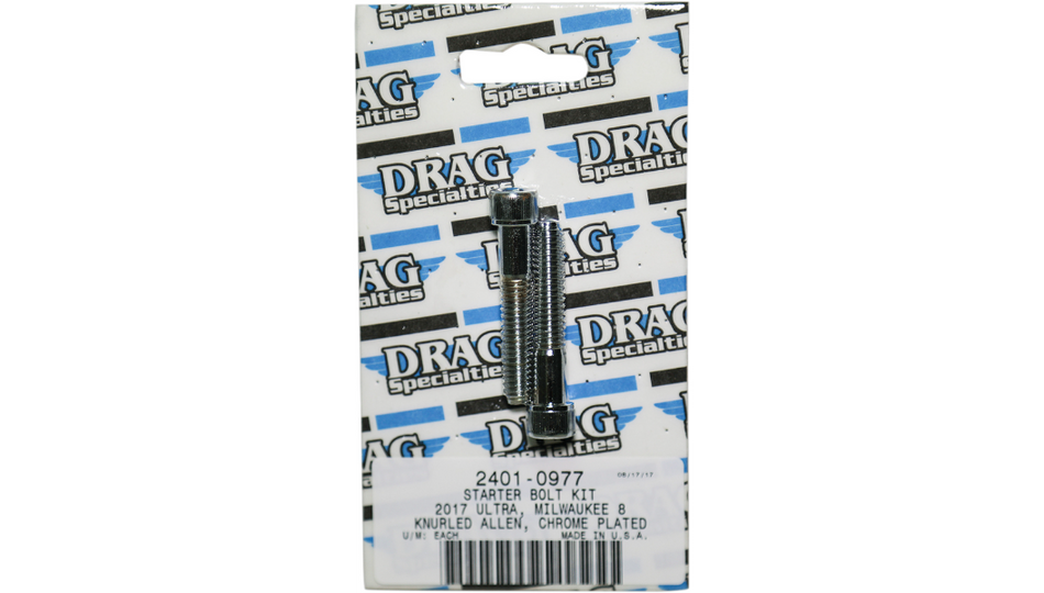 Drag Specialties Chrome Knurled Starter Bolt Kit 4 Harley M8 Models