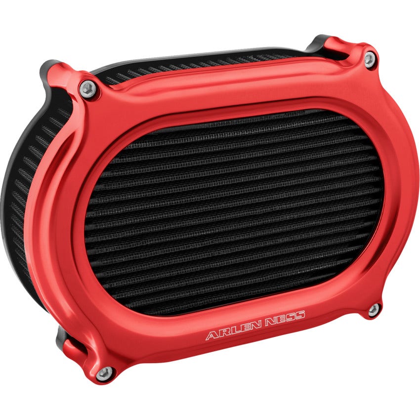 Arlen Ness Red Stage 2 Oval Air Cleaner Kit for Harley 23-25 Touring Softail
