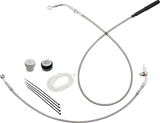 FBI EZ Install Upper Clutch Kit - Quick Connect for 2021-2026 H-D Touring - FLTR '21-'25 / Braided Stainless Steel/Chrome / 14"