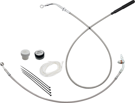 FBI EZ Install Upper Clutch Kit - Quick Connect for 2021-2026 H-D Touring - FLTR '21-'25 / Braided Stainless Steel/Chrome / 14"