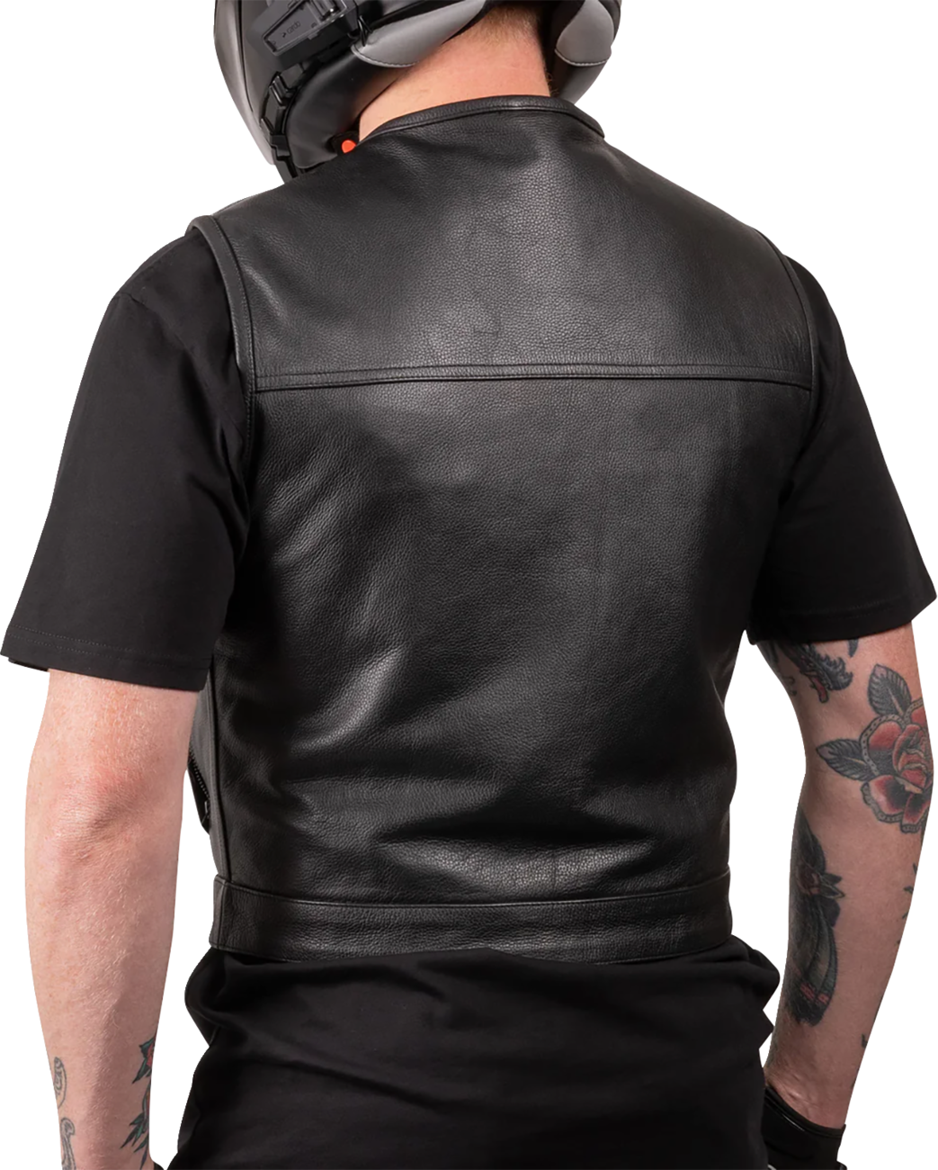 Thrashin Supply Co. Encinal Leather Shorty Riding Vest - Black