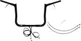 FBI Wired 1-1/4" Pointed Top Handlebar Kits for 16-20 FLHT/FLHX & Trike - Black / 12"