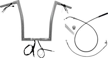 FBI 1-1/4" EZ Flat Top Pre-Wired Handlebars for 24-25 FLTRX, 23-25 FLTRXSE - Chrome / 16"