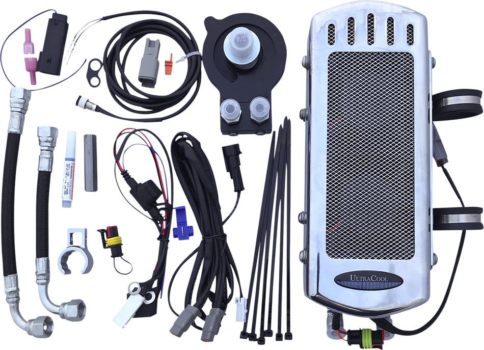 UltraCool SMS8-1 3.0 Side Mount Oil Cooler Kit with Fan for 2018-2025 Harley-Davidson Softail